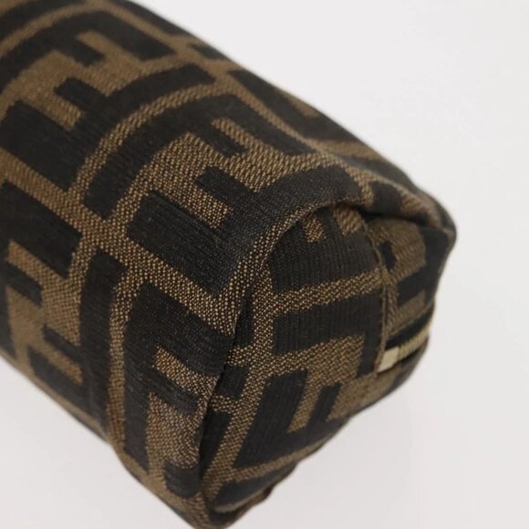 FENDI Zucca Canvas Pouch Black Brown Auth 121373 - Picture 3 of 16